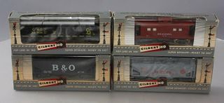 American Flyer Ho Scale Vintage Freight Cars: 516,  525,  33508 & 33510 [4]/box