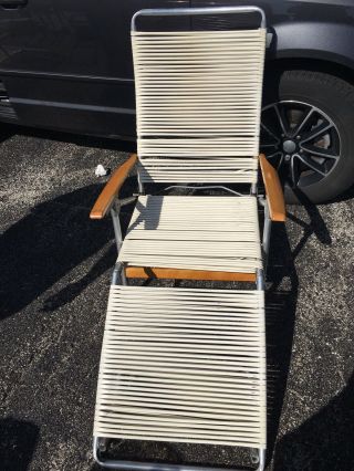 3 Vintage Telescope Folding Aluminum Chaise Lounge Lawn Pool Beach Retro Chair