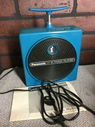Vintage Blue Plunger Panasonic 8 Track Player Rq - 830s W Power Cord W Brady Bunch