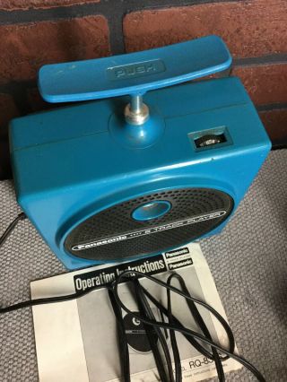 Vintage Blue Plunger Panasonic 8 Track Player RQ - 830S w Power Cord w Brady Bunch 2