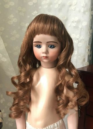 RESERVED Vintage NOS Human Hair Doll Wig Brown Very Long Curls 4