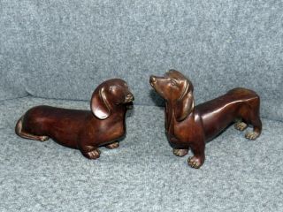Maitland - Smith Bronze Dachshund 2 - Dog Set (1053 - 417) Ultra Rare