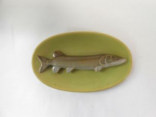 Vintage Signed Rosemeade Pottery Fish Plaque 5