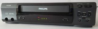 Vintage Philips Vrb411at22 4 Head Vcr Vhs Hq Recorder Player With Remote Cables
