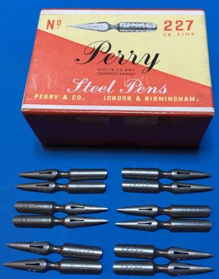 Perry 227 Ef Vintage Pen Nibs.  British Made Quality.  (1 Box Available).