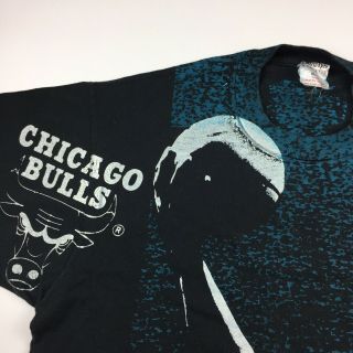 Vintage 90’s Michael Jordan Chicago Bulls Full Print Single Stitch Shirt XL 3