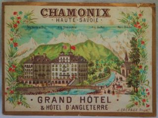 Grand Hotel Chamonix France Tourist Excursions Tariff Brochure 1890s Vintage