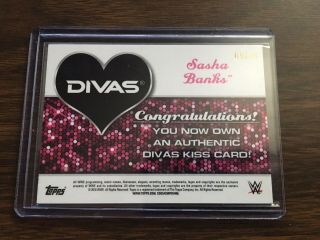RARE WWE Sasha Banks 2016 Topps Divas Autographed Kiss Card 09/10 2