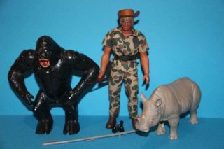 Vintage Big Jim Jungle Explorer,  Rhino And Gorilla See