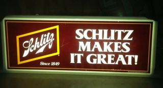 1979 Vintage Schlitz Beer Makes It Great Advertising Light Sign Good