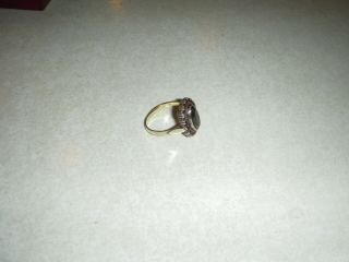 Antique Rose Cut Bohemian Garnet Ring in Gilded 900 Silver 3