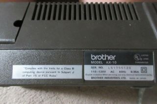 Vintage Brother AX - 10 Electric Typewriter & Shp 5
