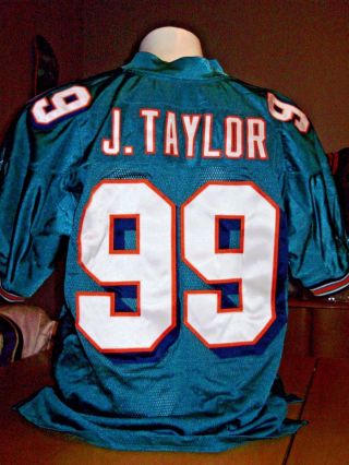 Vintage Reebok Authentic Jason Taylor Miami Dolphins Stitched Jersey Sz 54