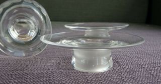 LALIQUE CRYSTAL CANDLE HOLDERS Votives WITH BOBECHES SIGNED FRANCE VTG 6