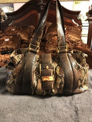 Michael Kors Python Leather Tote 100 Authentic Gorgeous Hard To Find Rare