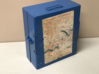 Vintage Johnson & Johnson Industrial First Aid Kit Case Box Medical Display 3