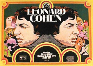Leonard Cohen Rare Concert Poster From 1972 Rolled