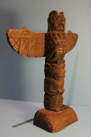 Vintage Northwest Coast,  Alaskan,  Tlingit Totem Pole Signed D.  Joseph