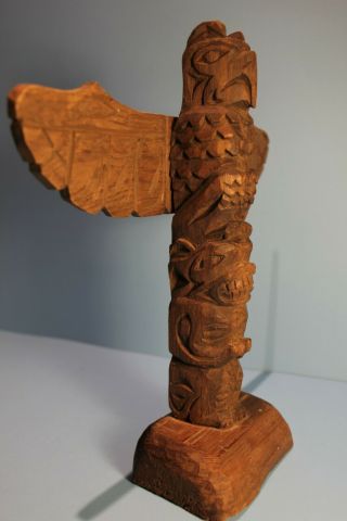 Vintage Northwest Coast,  Alaskan,  Tlingit Totem Pole signed D.  Joseph 4