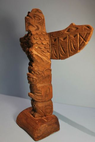 Vintage Northwest Coast,  Alaskan,  Tlingit Totem Pole signed D.  Joseph 5