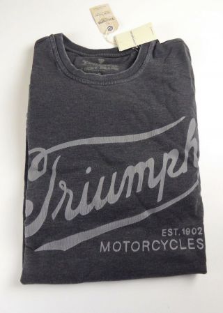 Lucky Brand Crewneck Vintage Burnout Crew Triumph Motorcycle Sweatshirt Nwt $79