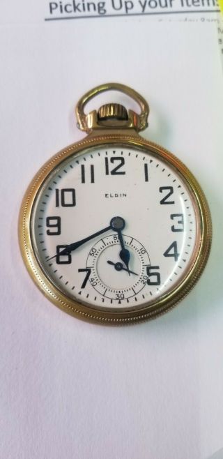 Elgin Pocket Watch 21j,  Bw Raymond Movt 10k Gold Filled