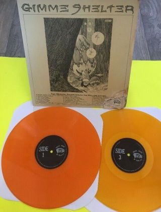 Rolling Stones Gimme Shelter 2 X Lp Ultra Rare Orange / Yellow Vinyl