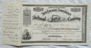 London Northern Railroad Company Stock Certificate Old Vtg Antique