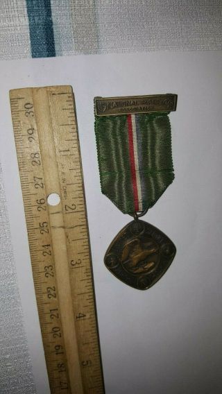 Vintage Bronze Medal Nra United Service Match Trophy Military? National Rifle