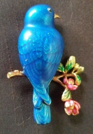 Rare Retired Vintage Joan Rivers Flights Of Fantasy Bluebird Pin Brooch