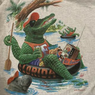 Vintage University Of Florida Gators T - Shirt Caribbean Soul Xl Football 1991 90s
