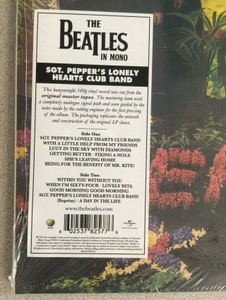 The Beatles Sgt Pepper ' s Lonely Hearts Club Band LP Mono 2014 Rare 2