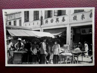 Landscape Of Street Hong Kong Vintage Rp 1951 Chinese Girls Market Stall Shops