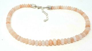 Vintage Signed Dtr Jay King Sterling Silver Pink Opal Beaded Necklace 20 "