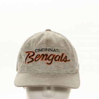 Vintage Cincinnati Bengals Sports Specialties Gray Heather Snapback Cap Distress