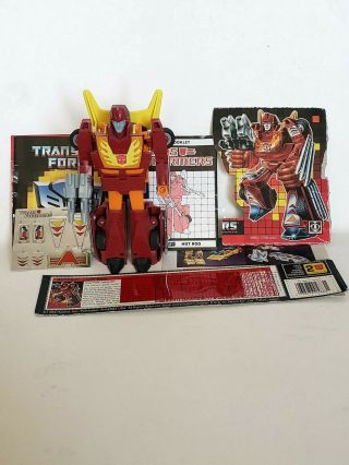 Transformers G1 Vintage Targetmaster Hot Rod 1987 W/ Decal Sheet Premium