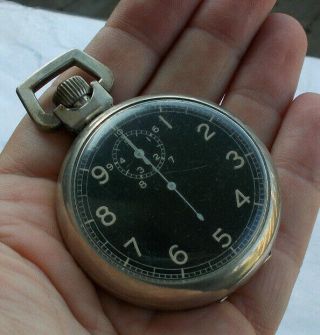 Rare Vintage Elgin Pocket Stop Watch Timer 10 Seconds 15 Jewels Military Look Nr