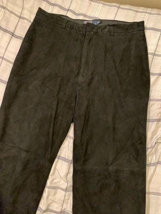 Vintage Polo Ralph Lauren Men’s Suede Leather Pants Liner Black Size 38x36