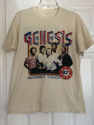 Vintage Rare Genesis Invisible Touch Tour T - Shirt 1987 Phil Collins Size Xl
