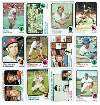 1973 Topps Near Complete Baseball Card Set Vintage 402 Of 660 Cards W/ 25 Hi 