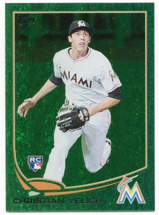 Christian Yelich 2013 Topps Update Emerald Green Rookie Rc Us290 Mvp Rare Sp