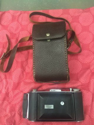 Vintage Ensign Selfix 420 Folding Camera With Leather Case