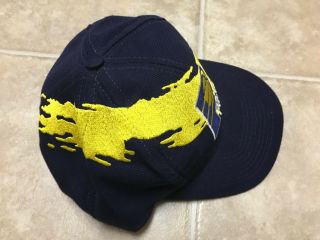 Vintage 90s Indiana Pacers Logo Athletic Paint Splash Snapback Hat NBA WOOL Blue 8