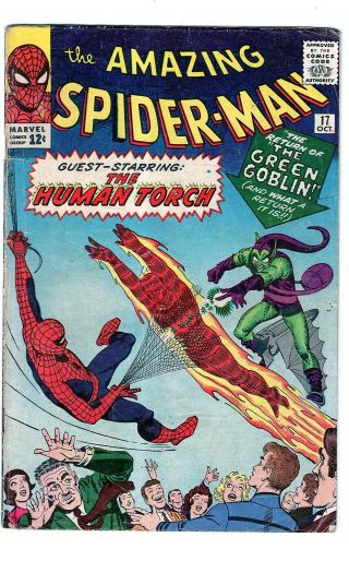 Spider - Man 17 Vintage Marvel Comic Key 2nd Green Goblin -