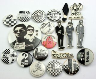 Ska And Two Tone Badges 20 X Vintage Pin Badges The Specials Bad Manners