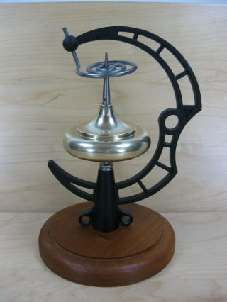 Rare Vintage Brass Gyroscope Executive Office Desktop Desk Gadget Toy