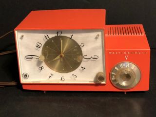 Vintage Westinghouse Clock - Radio H - 583t5 Coral Color