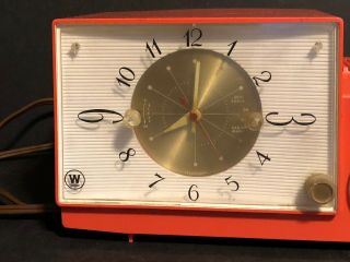 Vintage Westinghouse Clock - Radio H - 583T5 Coral Color 4