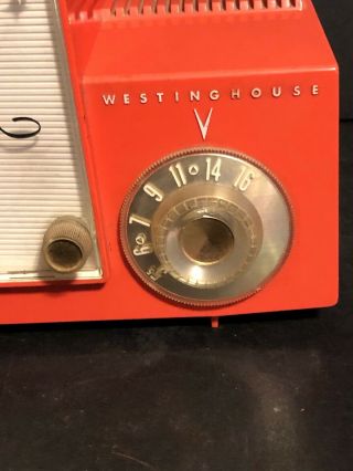 Vintage Westinghouse Clock - Radio H - 583T5 Coral Color 5