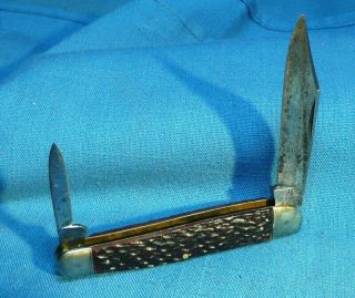 Vintage J.  A.  Henckels Germany Jigged Bone Pocket Knife "